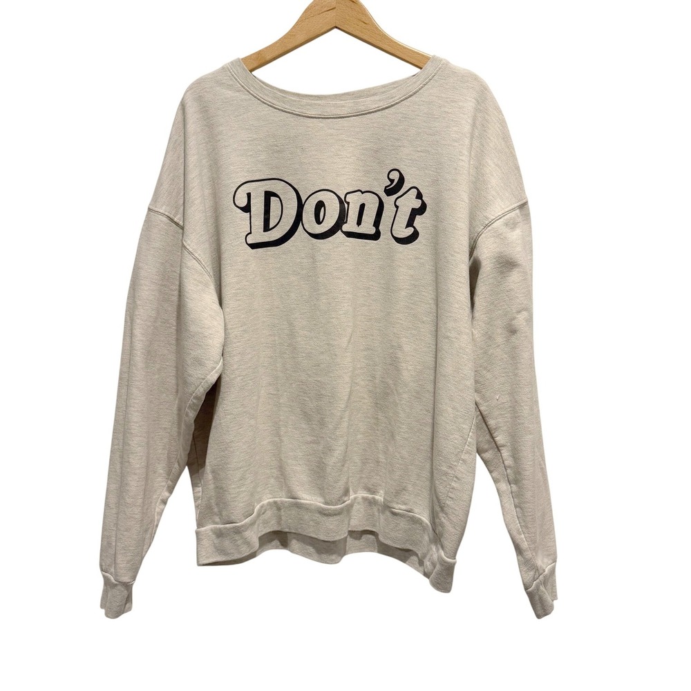 Schitt's Creek Don't David Rose Women's XL Oatmeal Sweatshirt Oversized Comfy